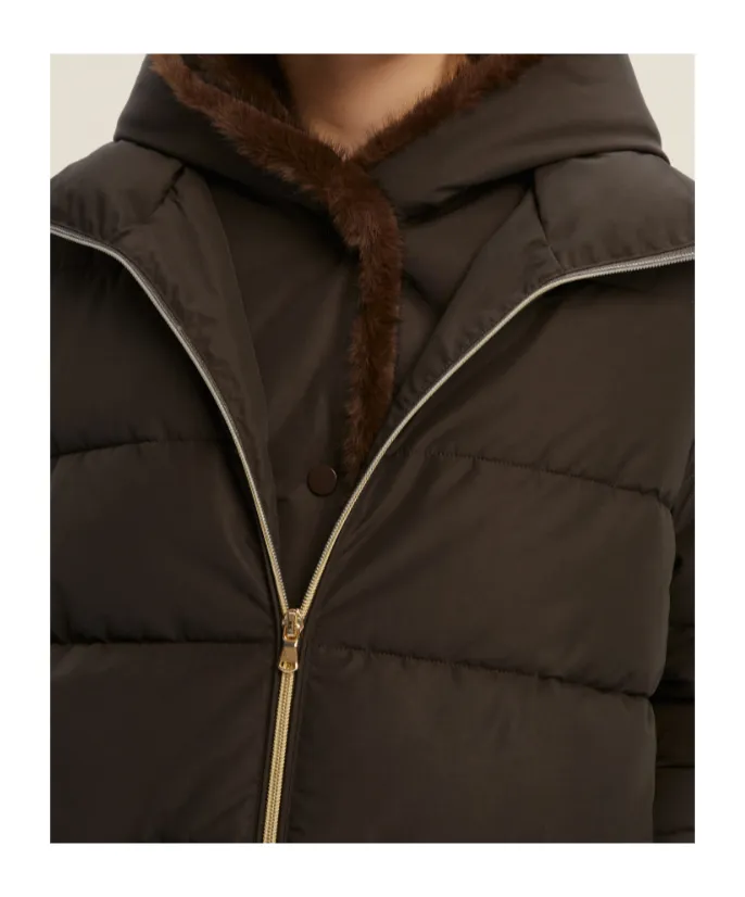 Short Hooded Taffeta Jacket