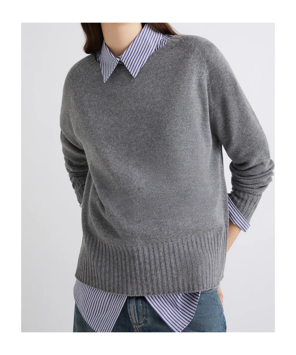 Oversized Cashmere-Blend Sweater - Medium Grey