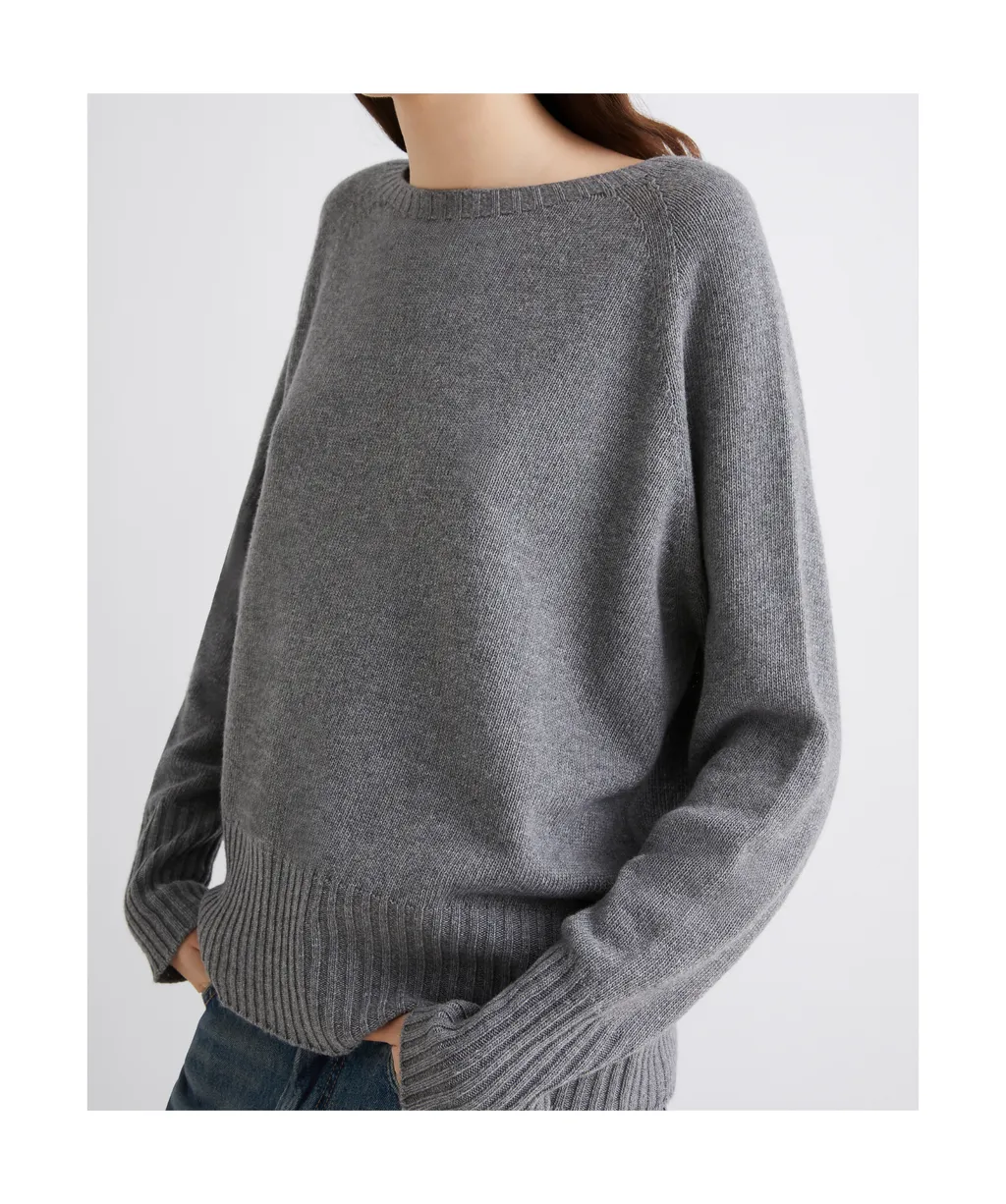 Oversized Cashmere-Blend Sweater - Medium Grey