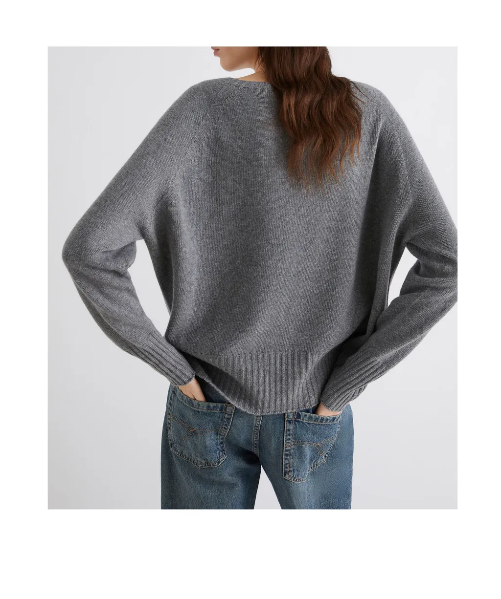 Oversized Cashmere-Blend Sweater - Medium Grey
