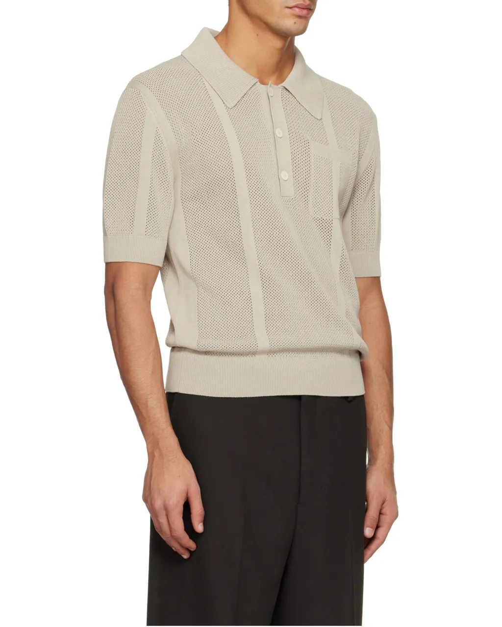 Open-Knit Polo Shirt