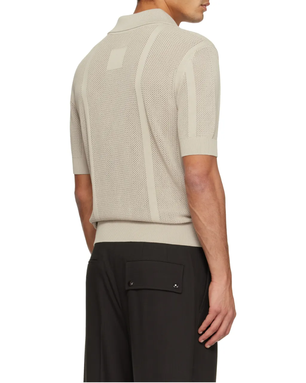 Open-Knit Polo Shirt