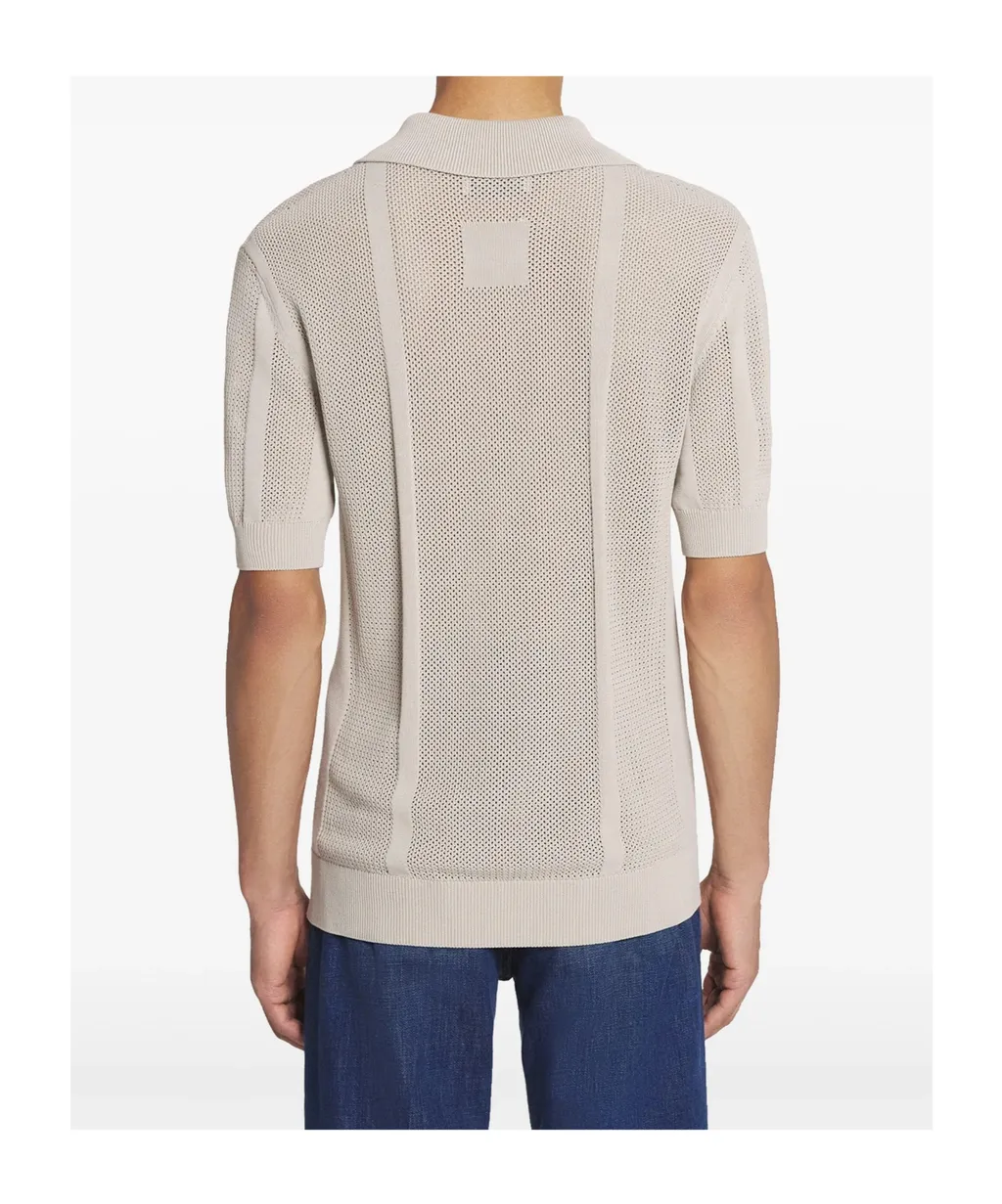Open-Knit Polo Shirt