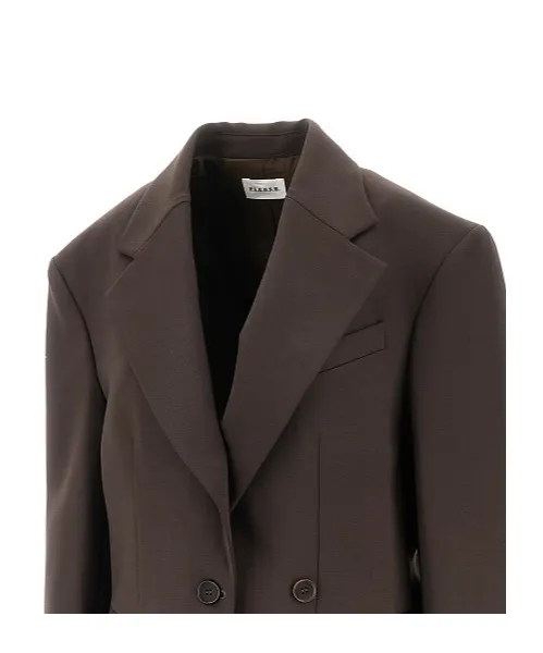 Padded-Shoulder Blazer