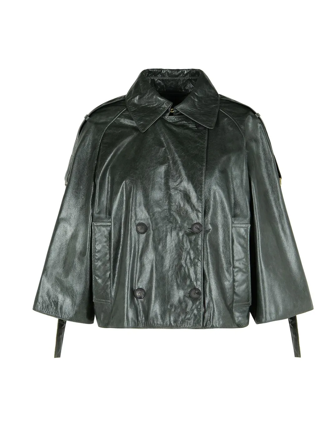 Double-Breasted Leather Jacket
