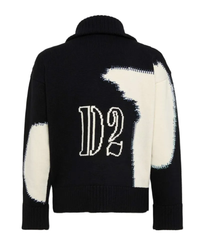 Fake Stitch D2 Zipped Cardigan