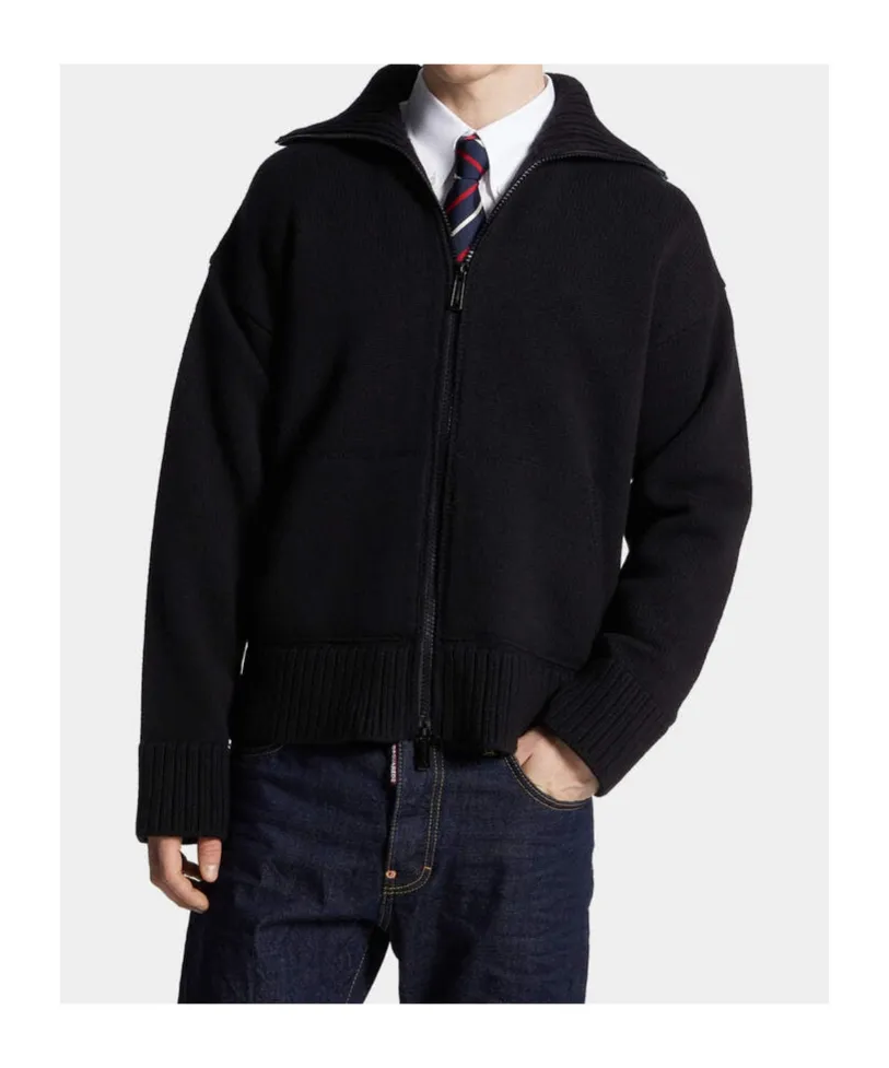 Fake Stitch D2 Zipped Cardigan