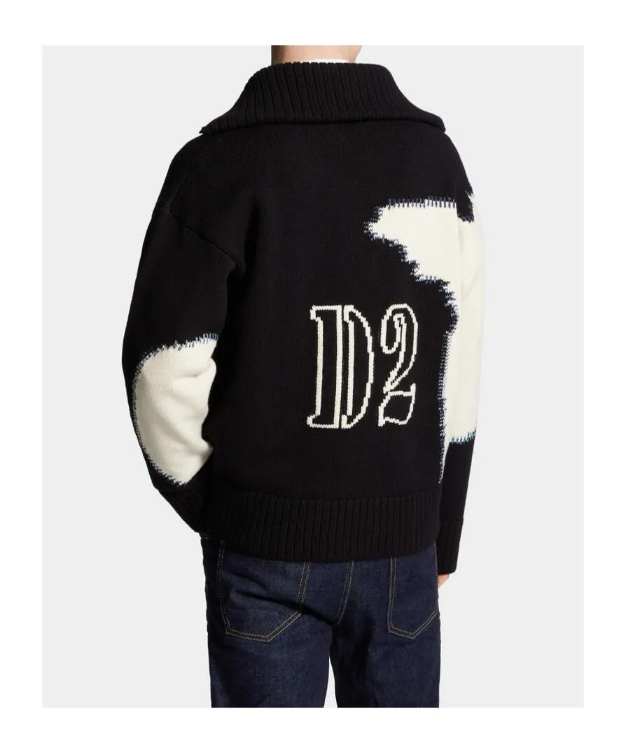 Fake Stitch D2 Zipped Cardigan