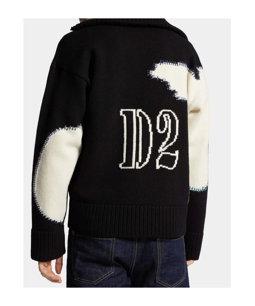 Fake Stitch D2 Zipped Cardigan