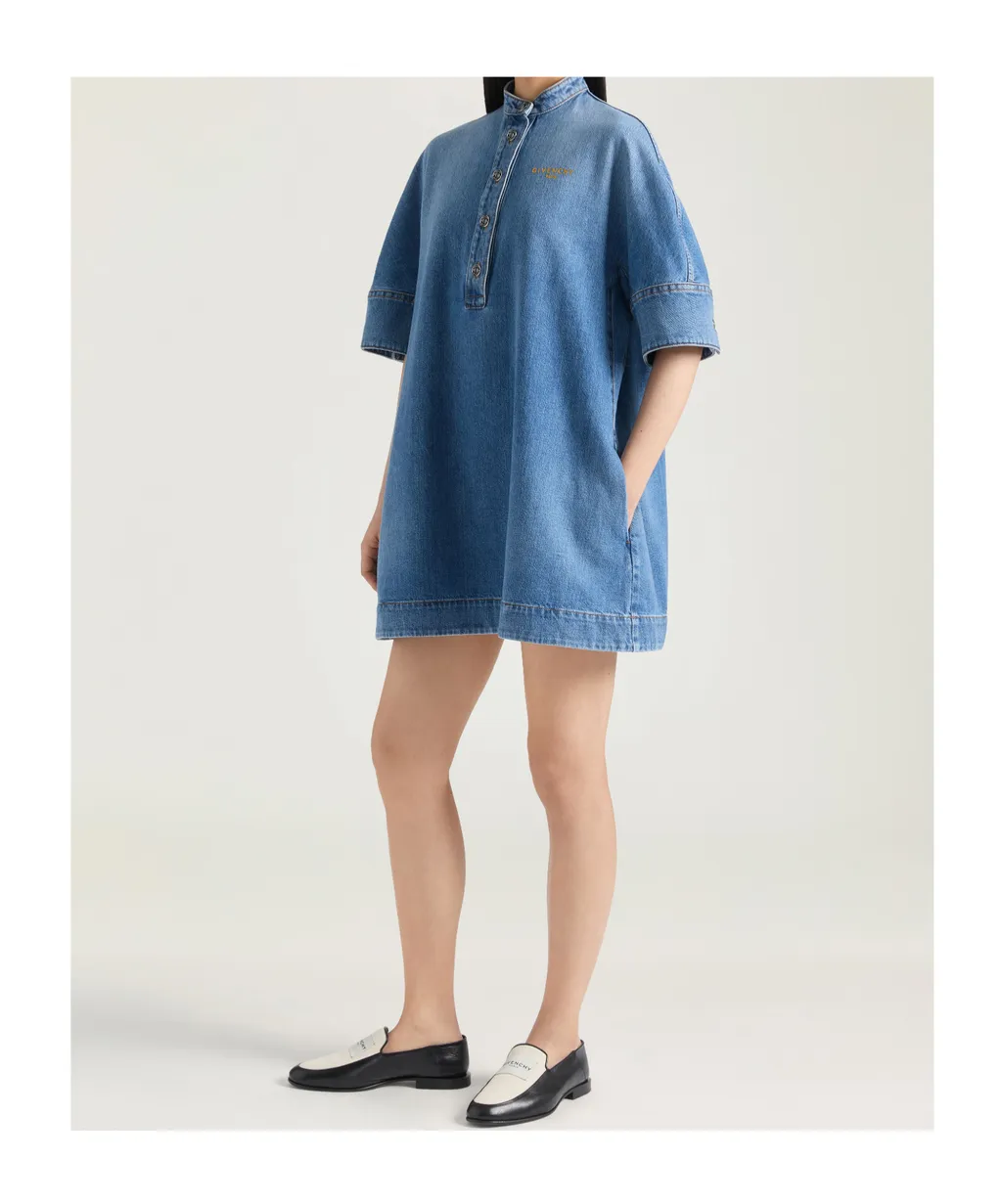 Shirt Dress In Washed Denim