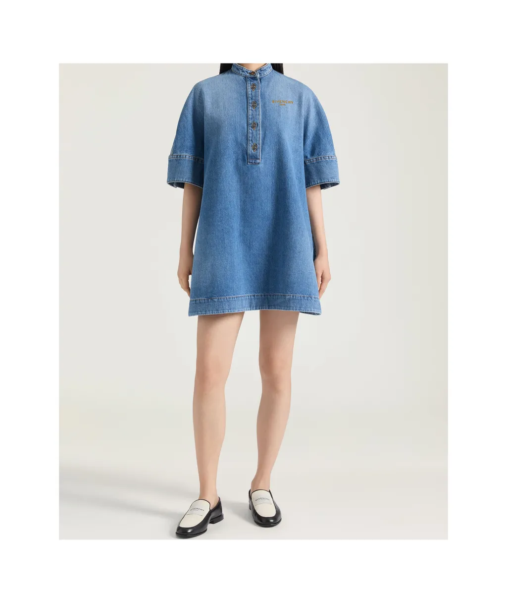 Shirt Dress In Washed Denim