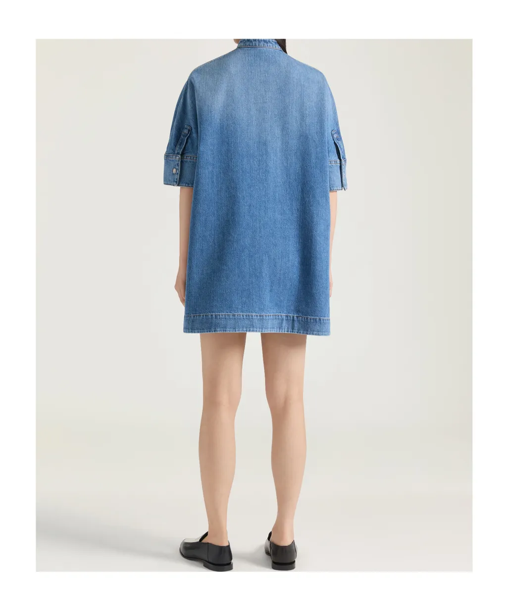 Shirt Dress In Washed Denim