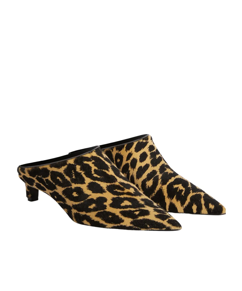 Jil Sander Leopard-Printed Pointed Toe Mules