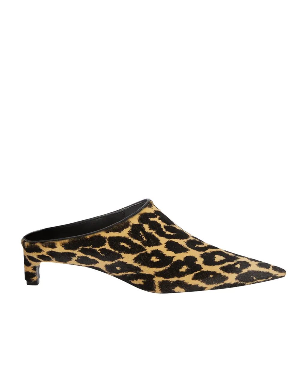 Jil Sander Leopard-Printed Pointed Toe Mules