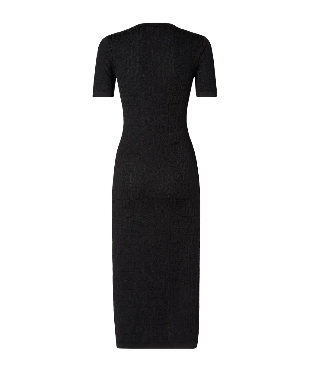 Black Ff Cotton And Viscose Dress