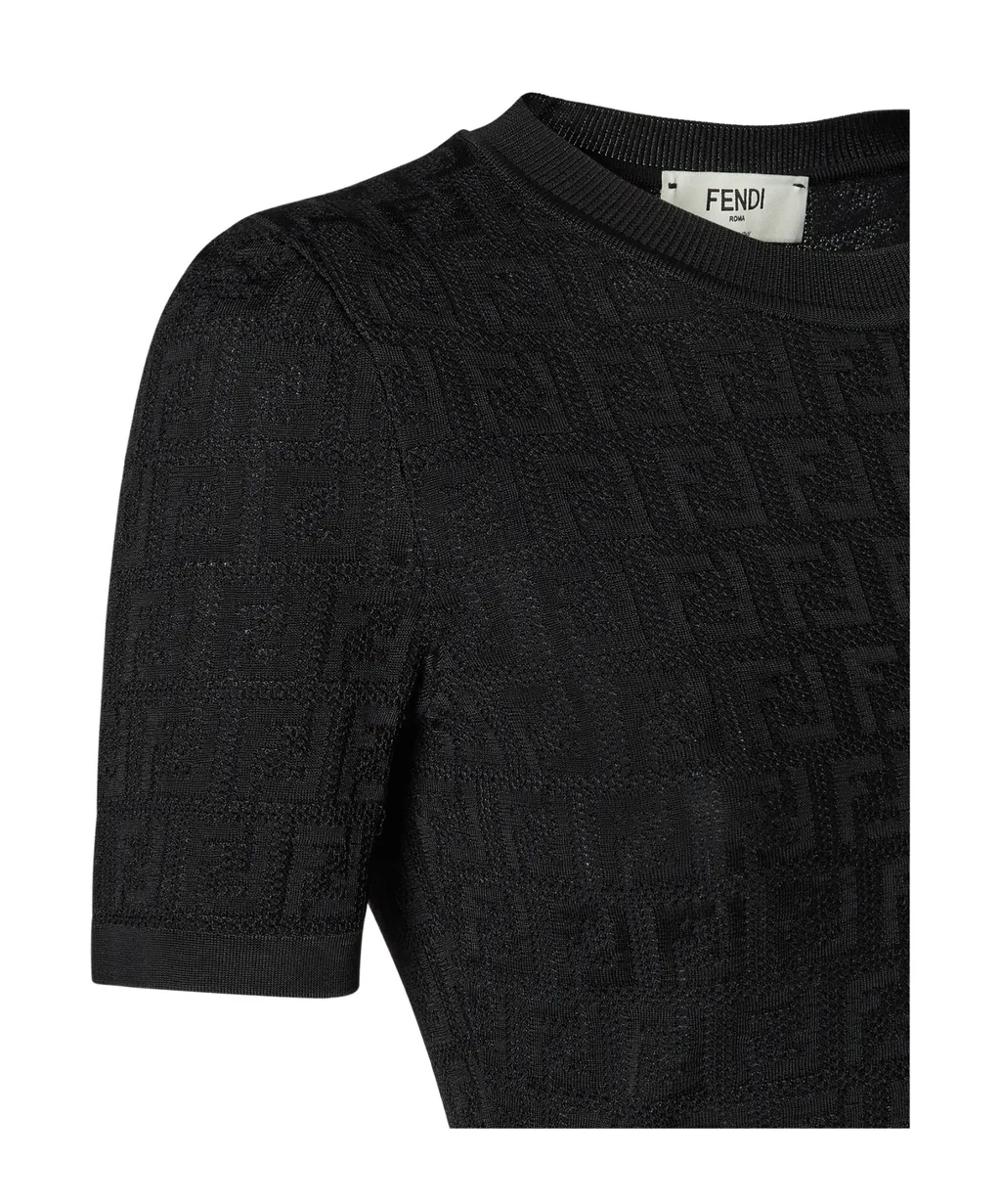Black Ff Cotton And Viscose Dress