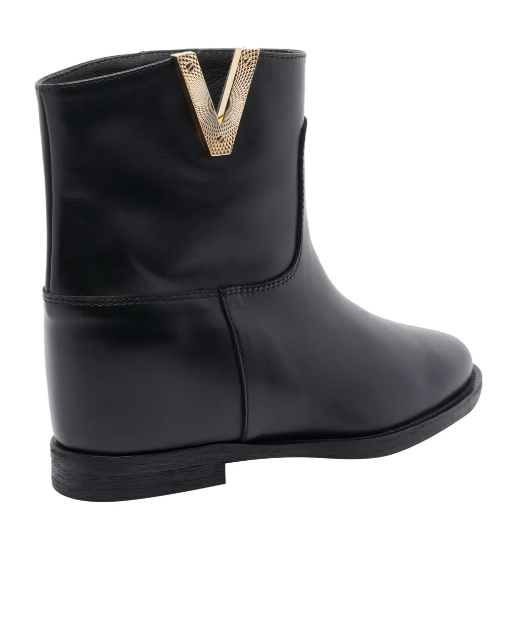 Via Roma 15 Logo Round-Toe Boots
