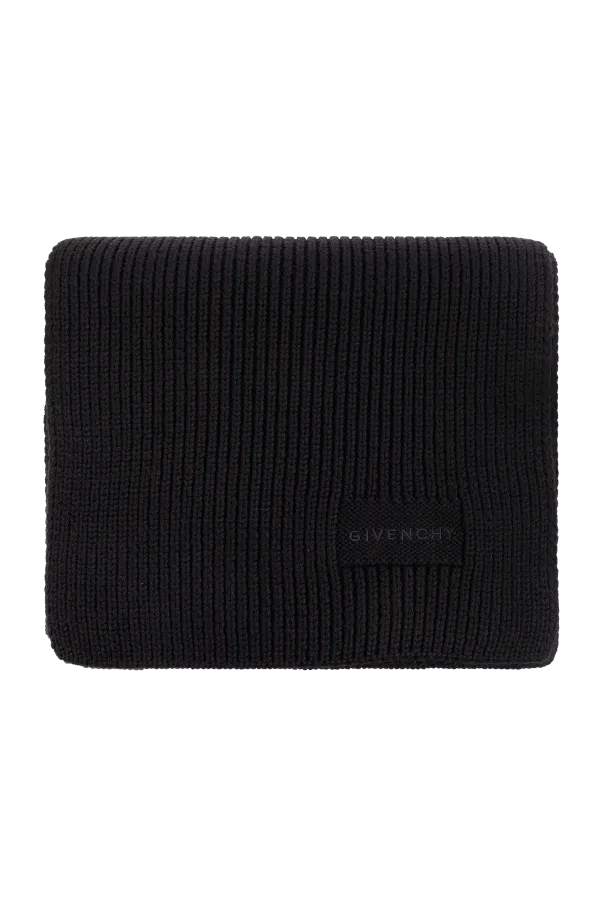 Givenchy Logo Embroidered Ribbed Scarf
