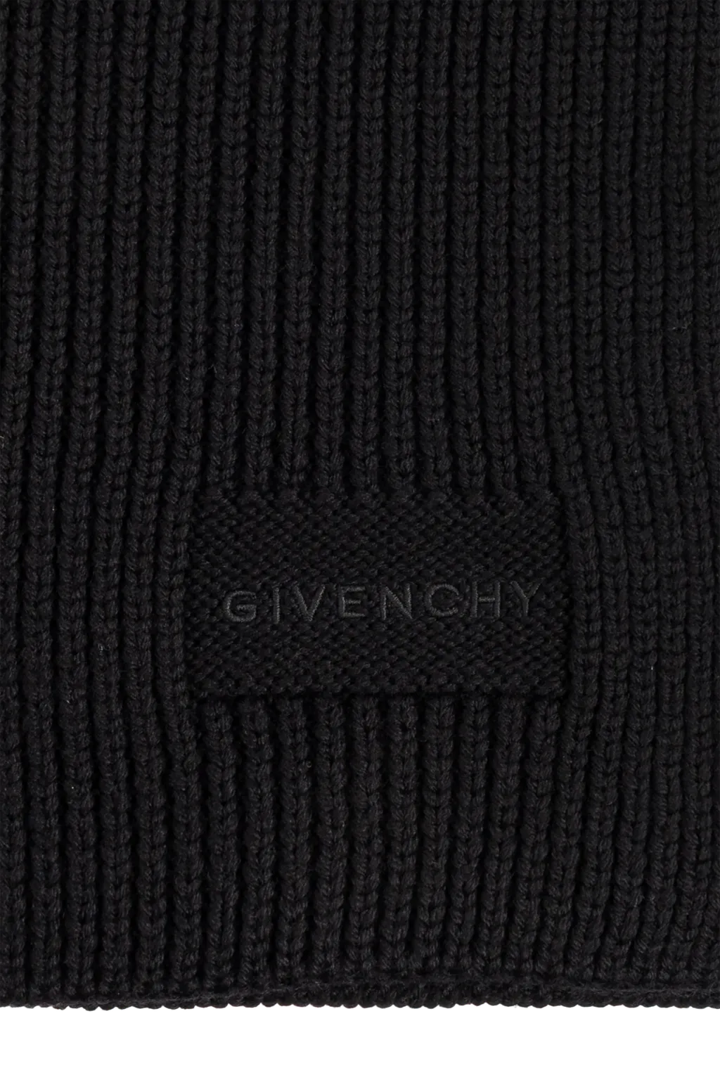 Givenchy Logo Embroidered Ribbed Scarf