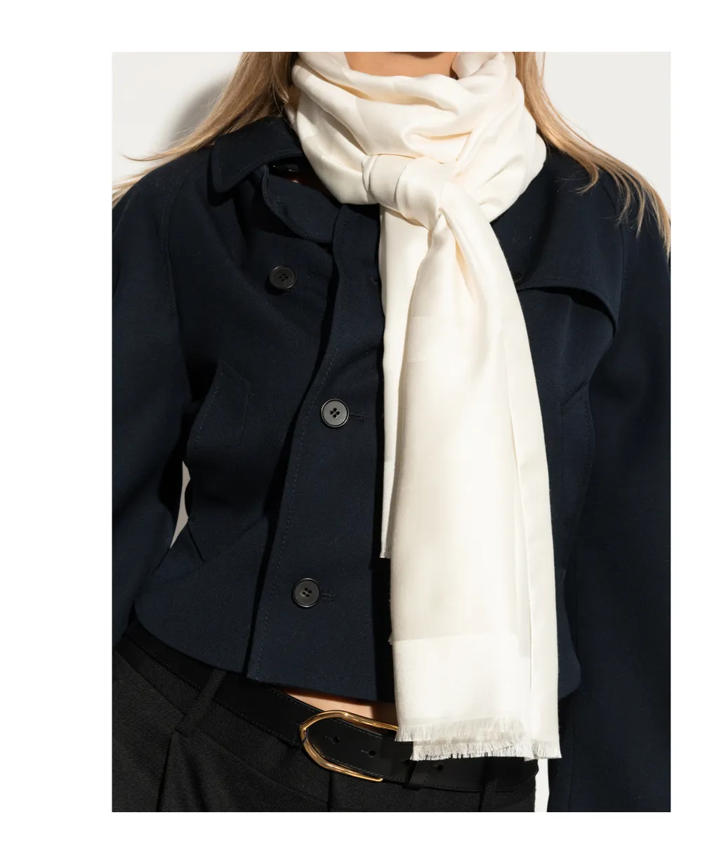 Givenchy Logo Printed Frayed Edge Scarf
