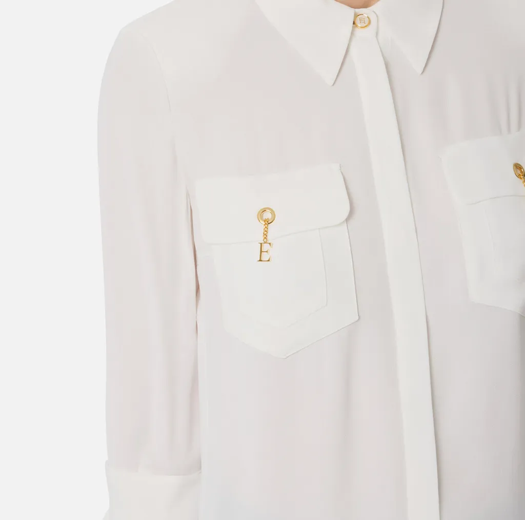 Pocket-Detail Three-Quarter Sleeve Shirt
