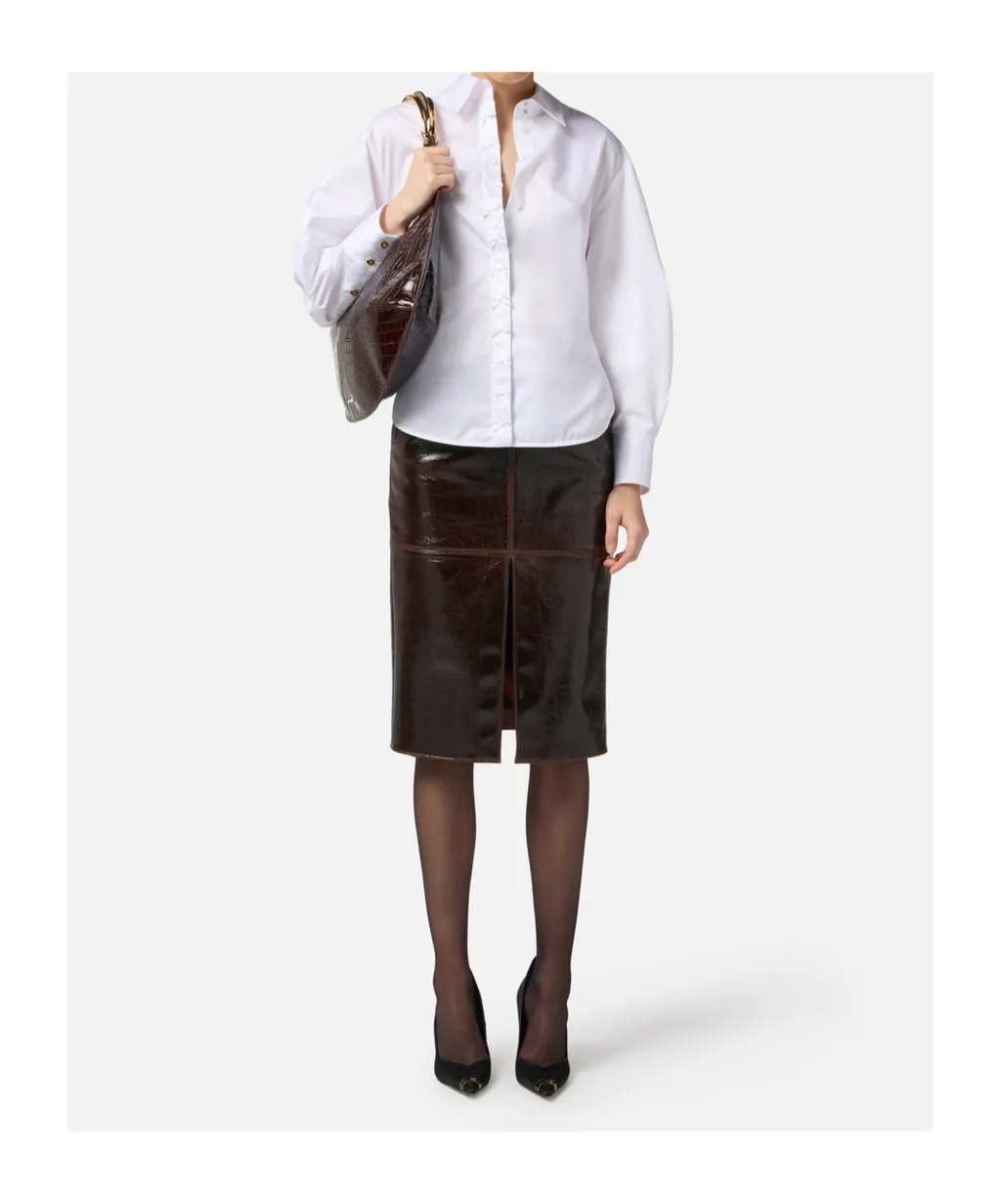 Balloon-Sleeve Bow-Detail Shirt