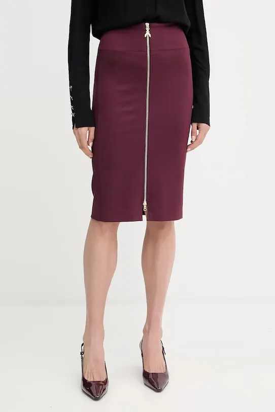 Patrizia Pepe Logo Zip Midi Skirt