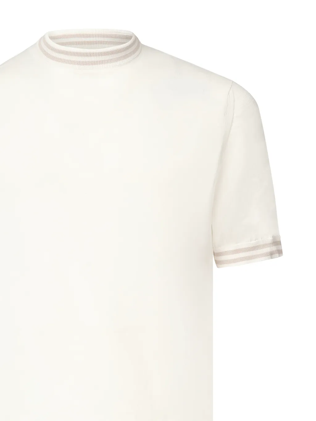 Eleventy Striped Trim T-Shirt