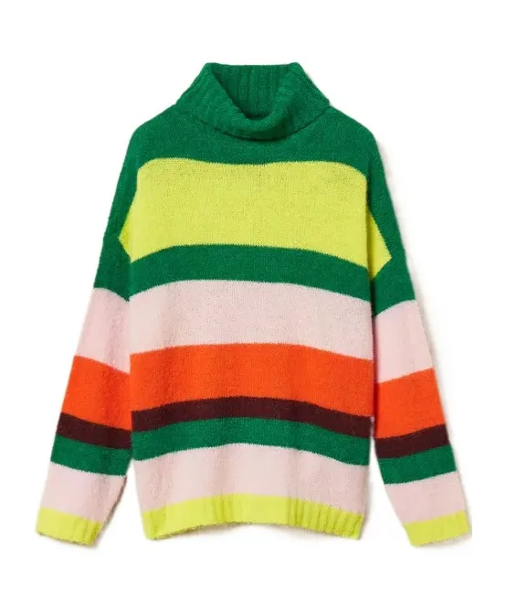 Twinset Striped Turtle Neck Jumper
