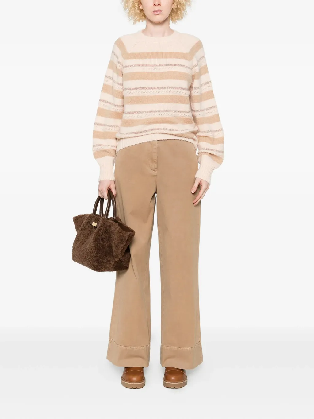 Striped Lurex-Detail Sweater