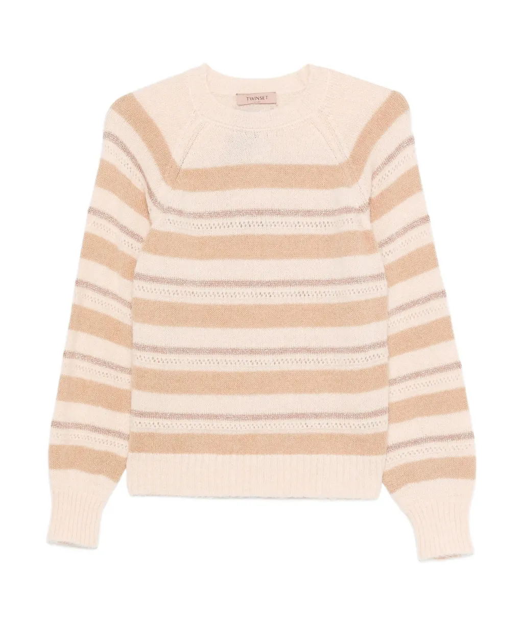 Striped Lurex-Detail Sweater