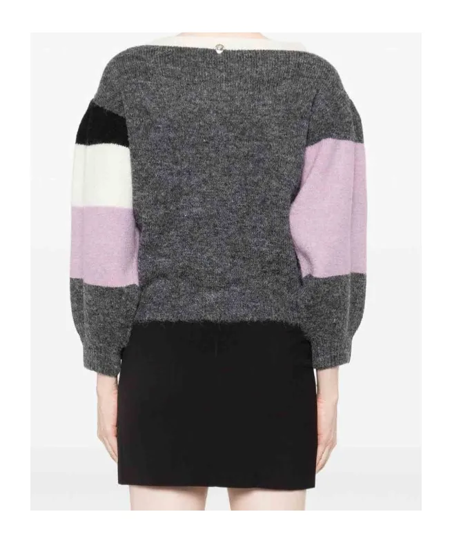 Embellished Panelled Sweater