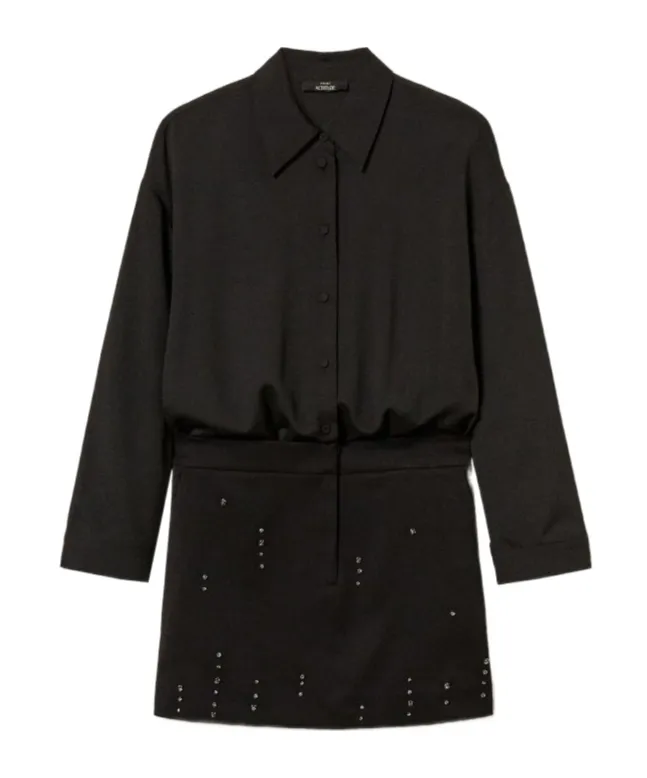 Embellished Mini Shirt Dress