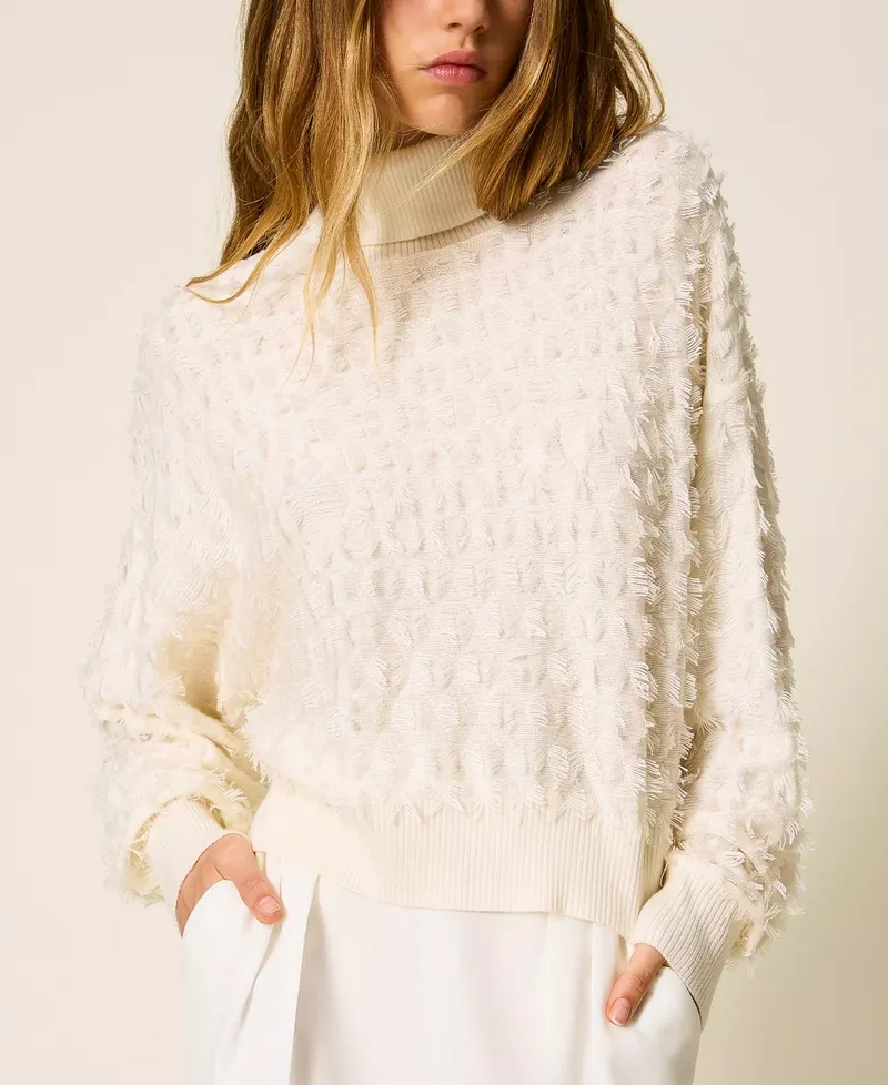 Turtleneck Fringe Sweater
