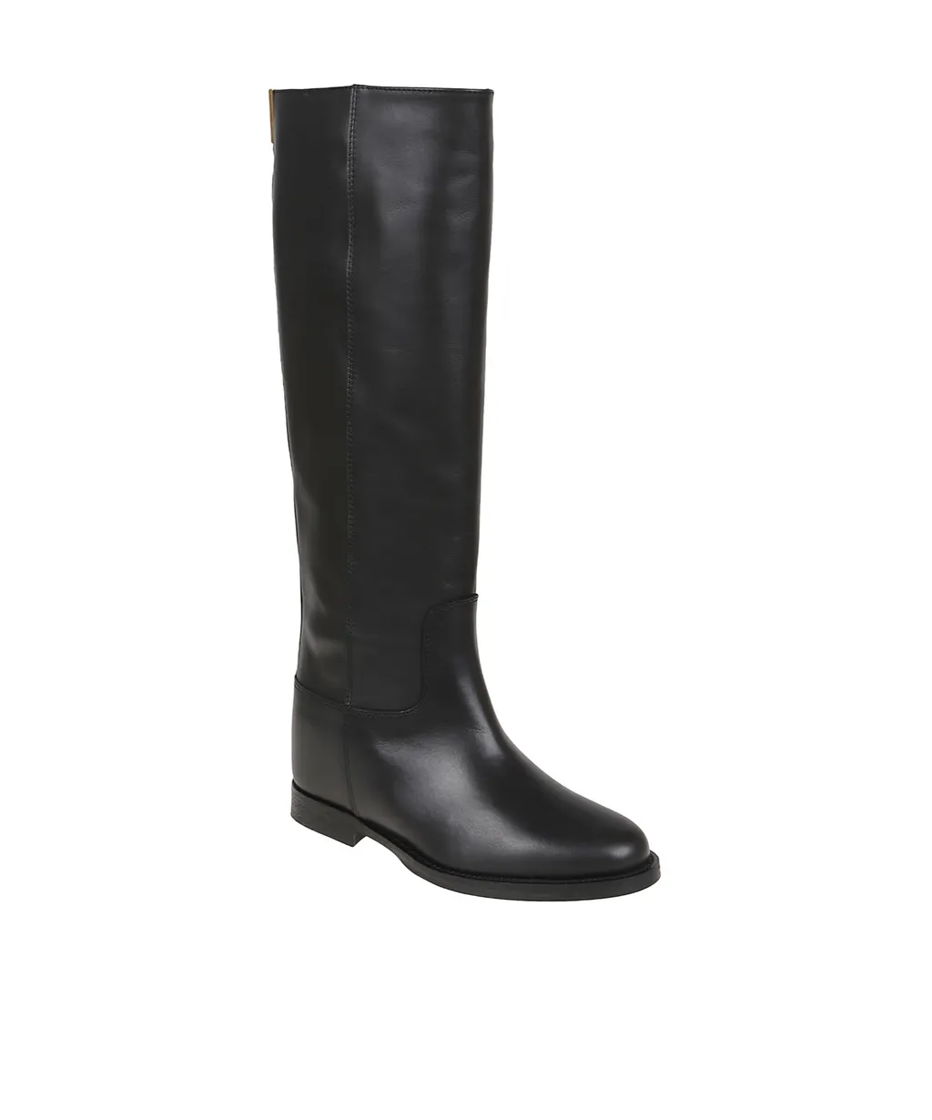 Via Roma 15 V Logo Round Toe Boots