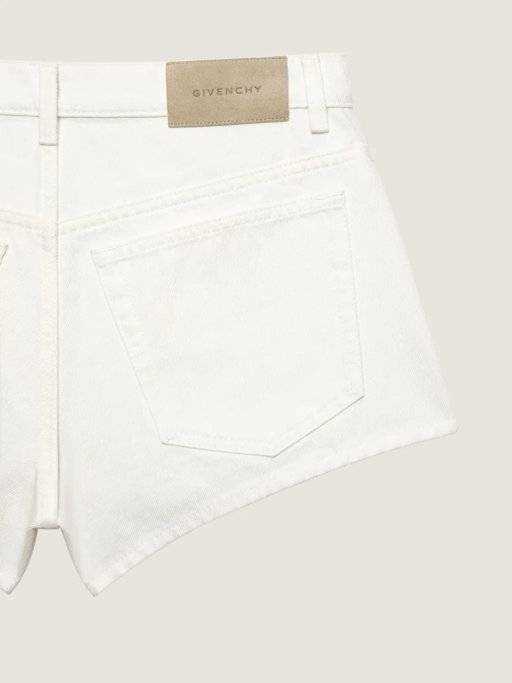 Mini Shorts In White Denim