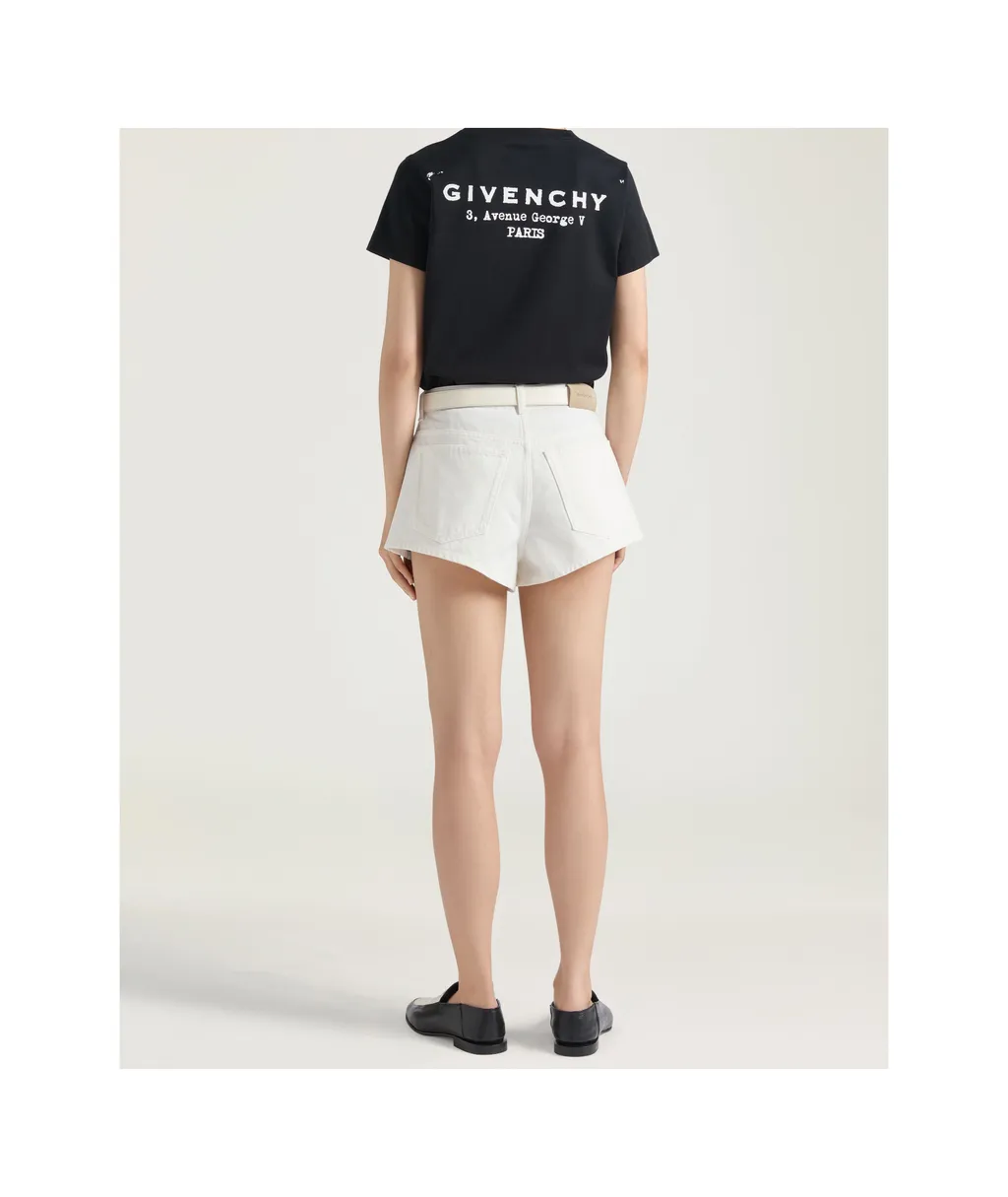 Mini Shorts In White Denim