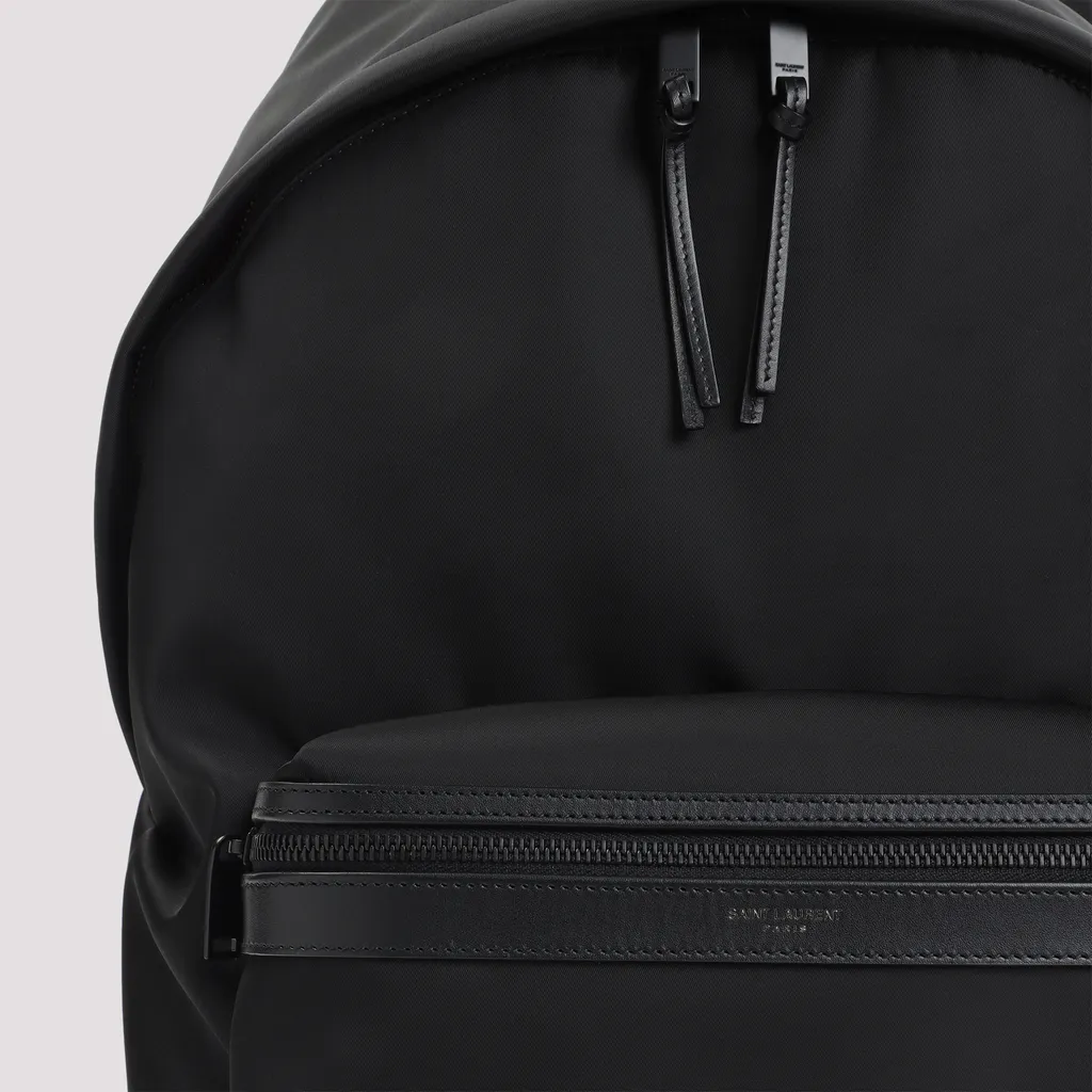 Saint Laurent Logo Debossed Zip-Up City Backpack