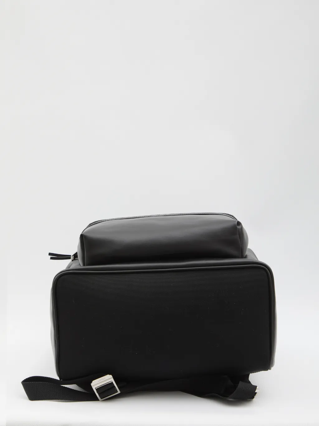 Embossed-Logo Leather Backpack