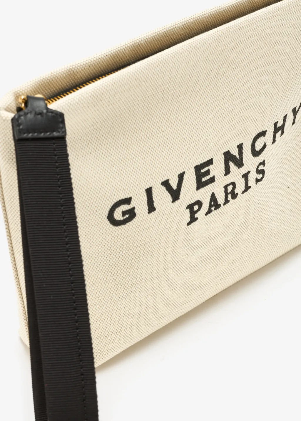 Givenchy Logo Embroidered Wrist Strap Clutch Bag