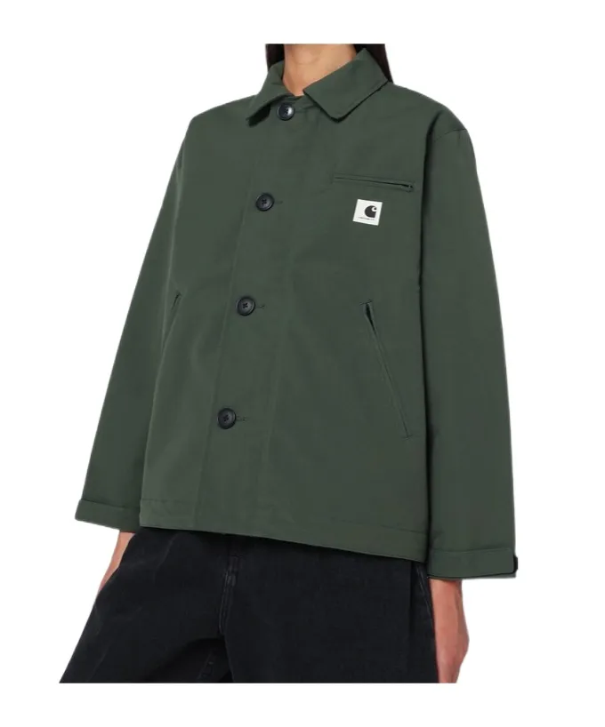 Button-Fastening Pocket-Detail Military Jacket