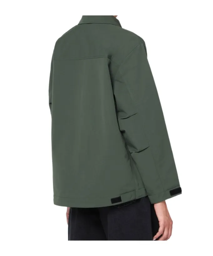 Button-Fastening Pocket-Detail Military Jacket