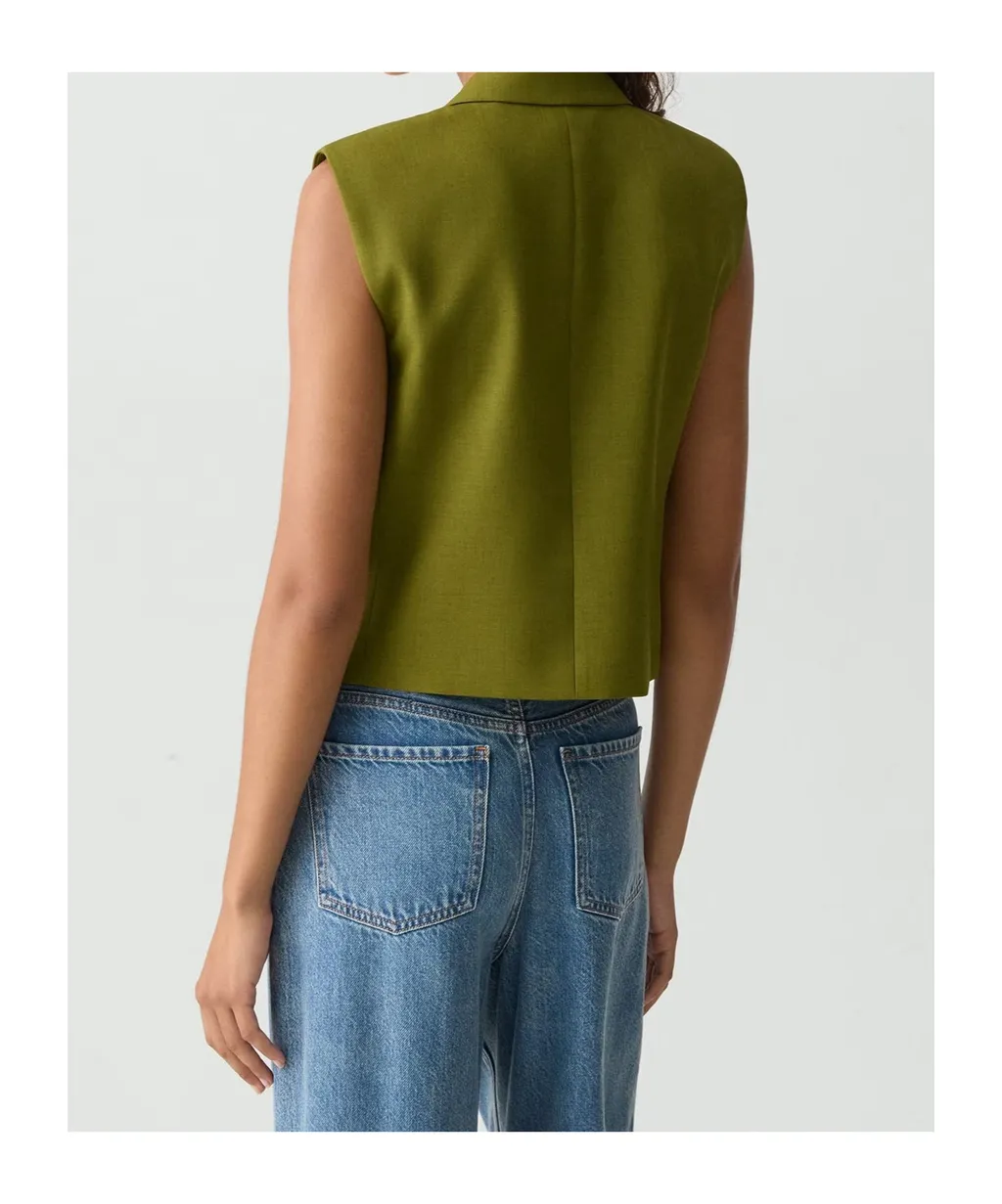 Double-Breasted Sleeveless Jacket