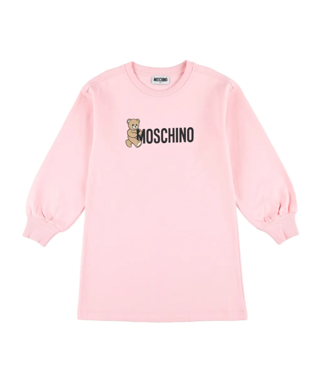 Moschino Kids Logo Teddy Bear Printed Sweat Dress