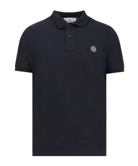 Stone Island Logo Patch Short-Sleeved Polo Shirt