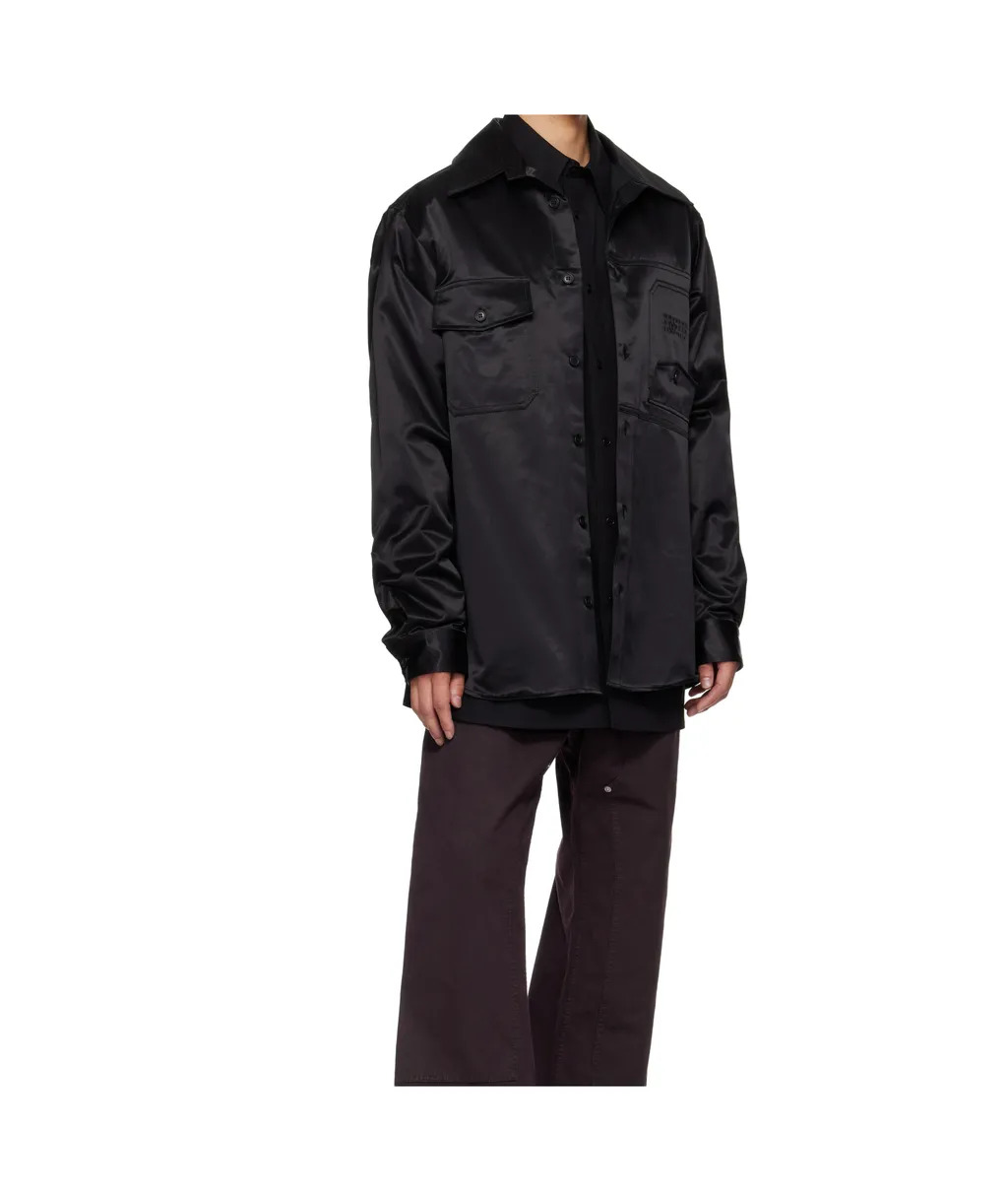 Satin Button-Up Shirt