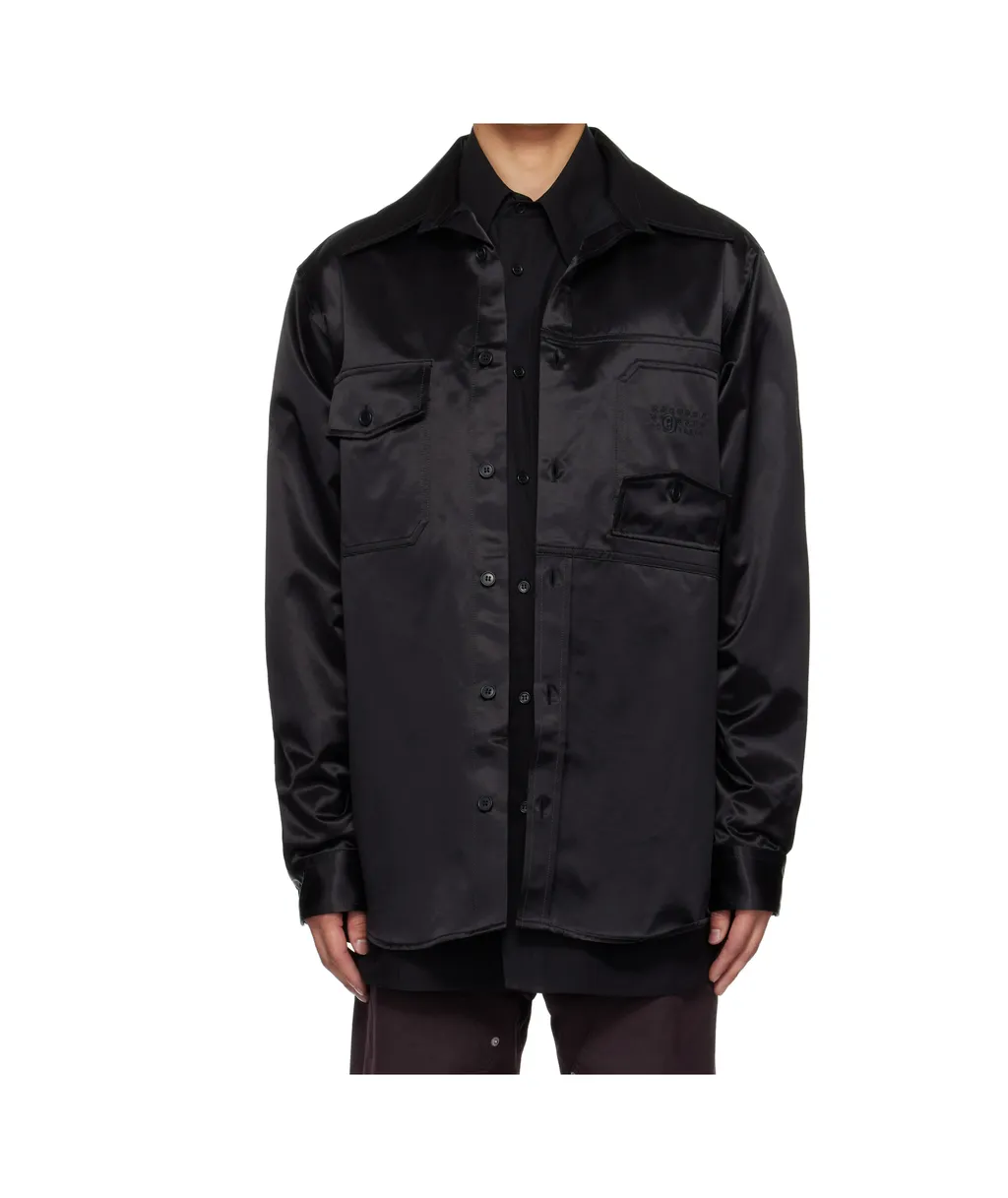 Satin Button-Up Shirt