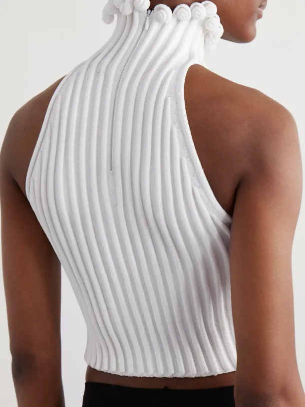 Pom-Pom Halterneck Top