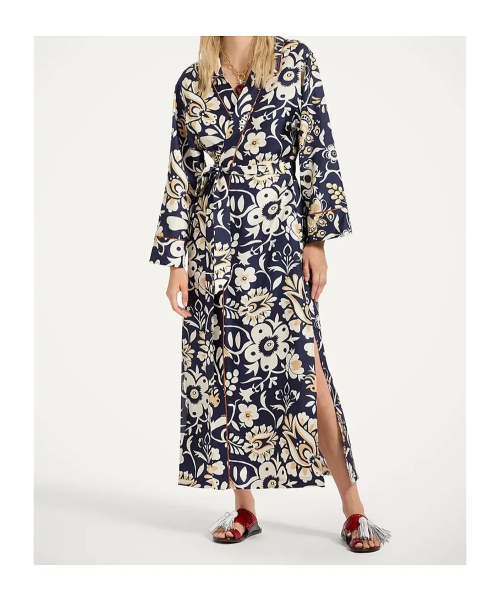 Midnight Floral-Print Wrap Dress