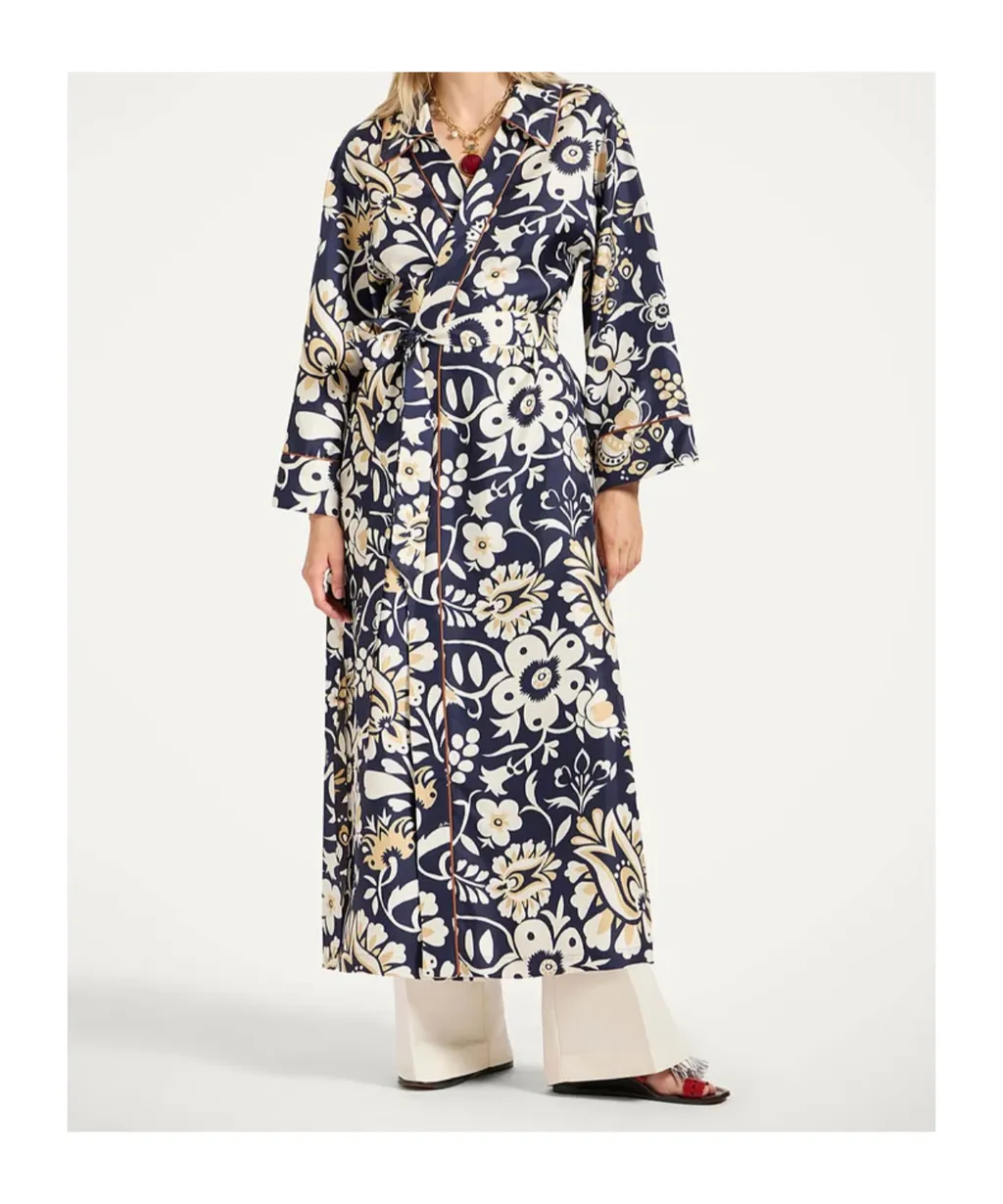 Midnight Floral-Print Wrap Dress